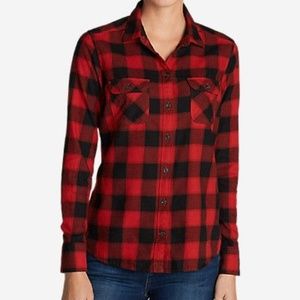 Eddie Bauer Flannel Shirt Red Buffalo Plaid